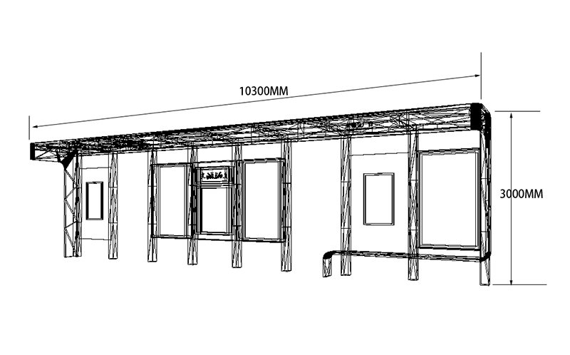 城市現代公交站臺候車亭尺寸