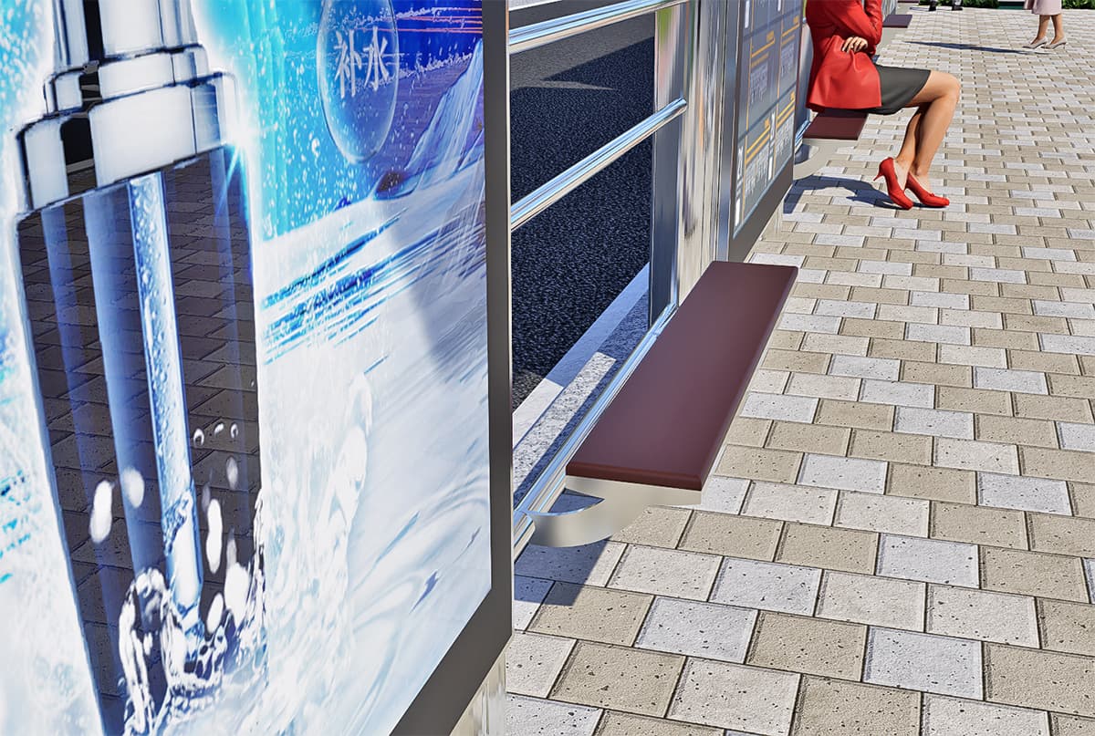 不銹鋼公交站臺(tái)座椅