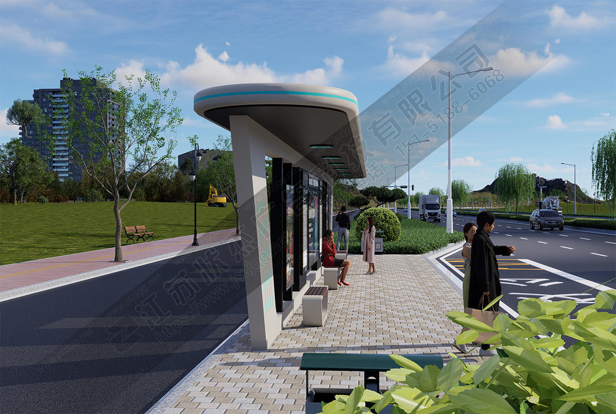 加長型智能公交候車亭圖片