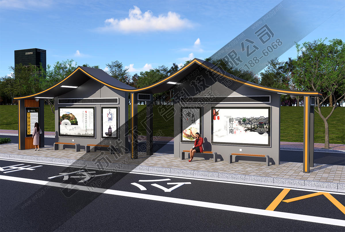 加長型智能公交站臺