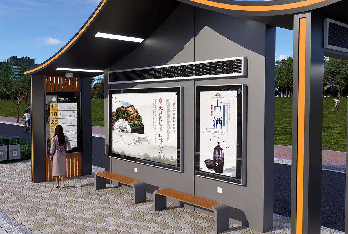 大型復(fù)古公交站臺