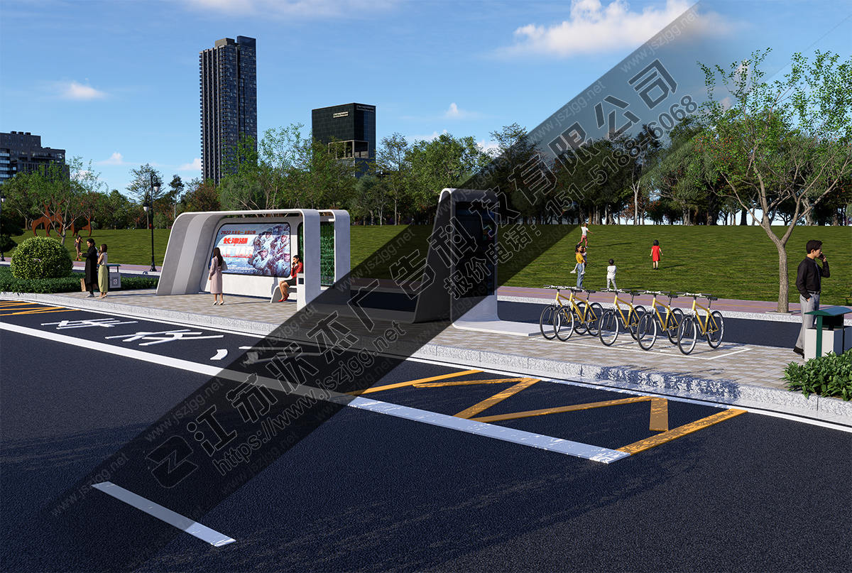 城市現(xiàn)代公交站臺(tái)