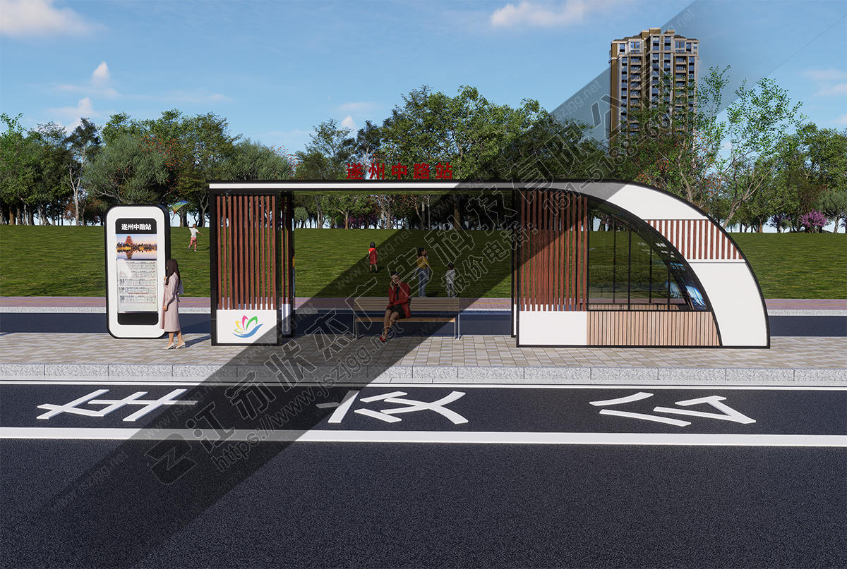 半封閉公交車(chē)站候車(chē)亭圖片