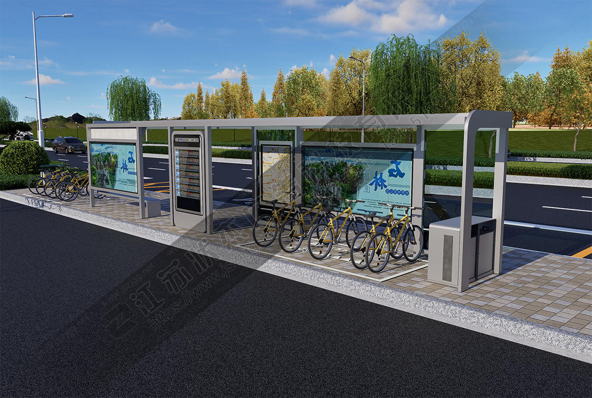 公交候車亭集成公共自行車