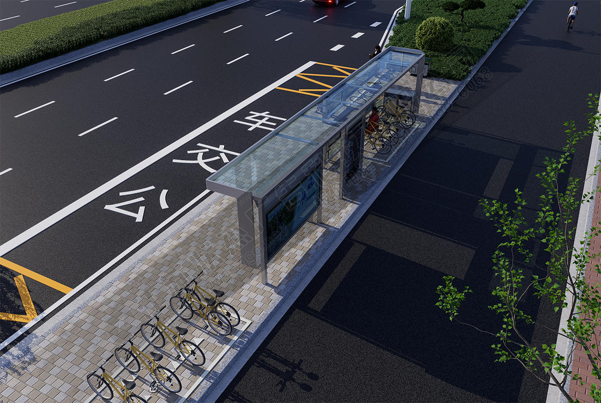 公交候車亭集成公共自行車